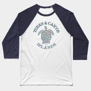 Turks & Caicos Islands Sea Turtle (Distressed) Baseball T-Shirt